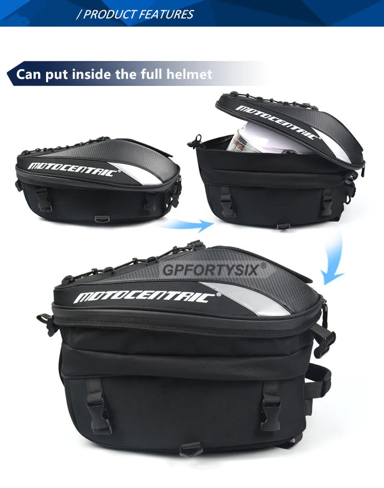 Universal Expandable Water-Resistant Motorcycle Tail Bag & Backpack