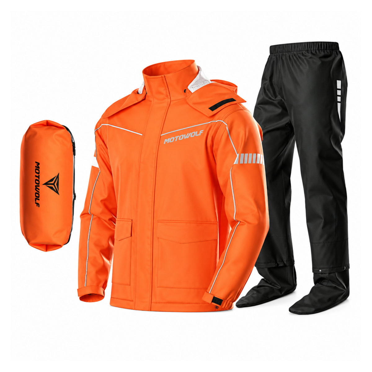 Lite Reflective Motorcycle Rain Suit, jacket and pants – main image