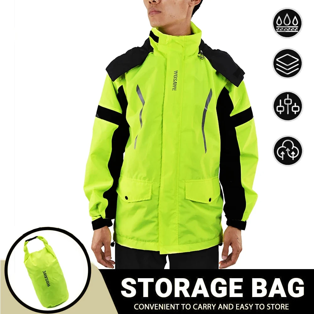 Modular Motorcycle Rain Suit, jacket with detachable hood and pants – product photo 29