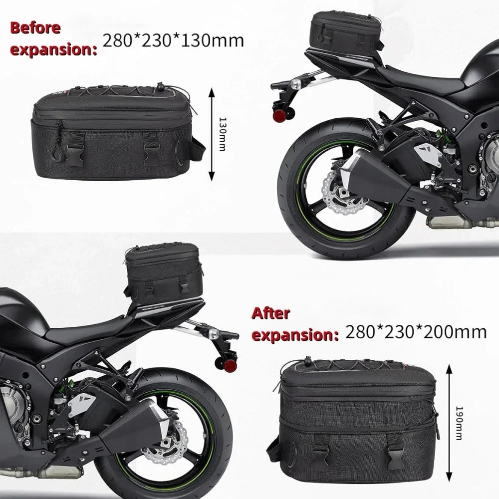 Motorrad-Hecktasche 7-12 L erweiterbar – Ansicht 2