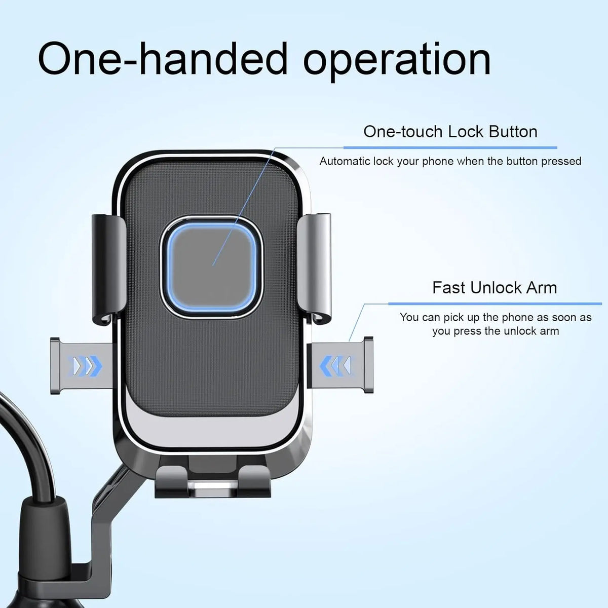 Universal 360° Rotatable One-Hand Motorcycle Phone Holder