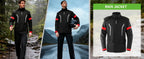 Tuta antipioggia moto Tour 10K, giacca e pantaloni neri – Foto prodotto 24