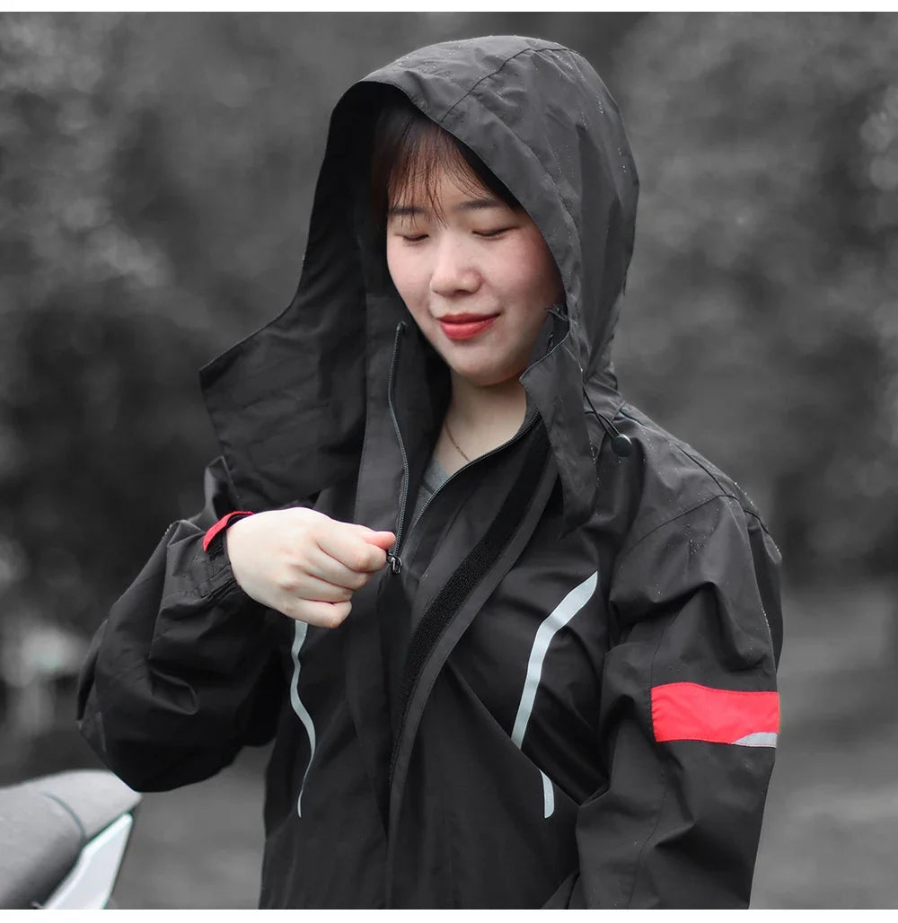 Modular Motorcycle Rain Suit, jacket with detachable hood and pants – product photo 16