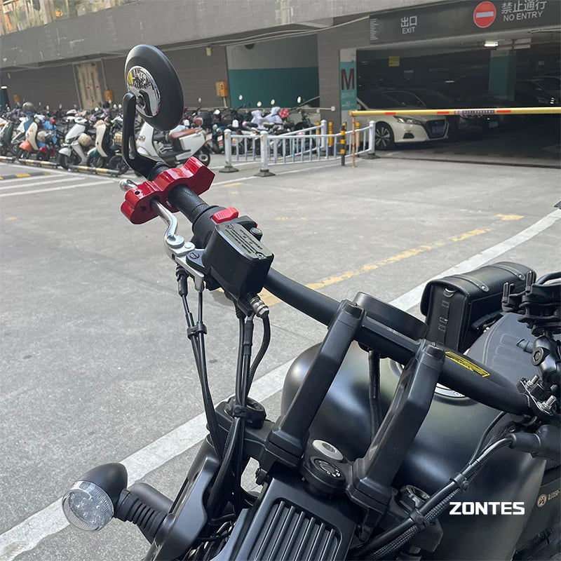 Candado de puño y maneta de freno Zontes – Vista de detalle