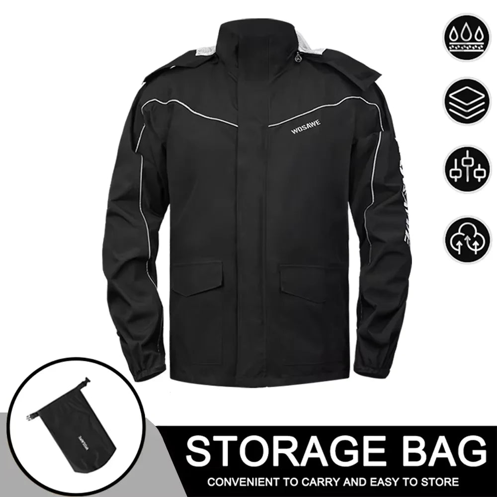 Modular Motorcycle Rain Suit, jacket with detachable hood and pants – product photo 28