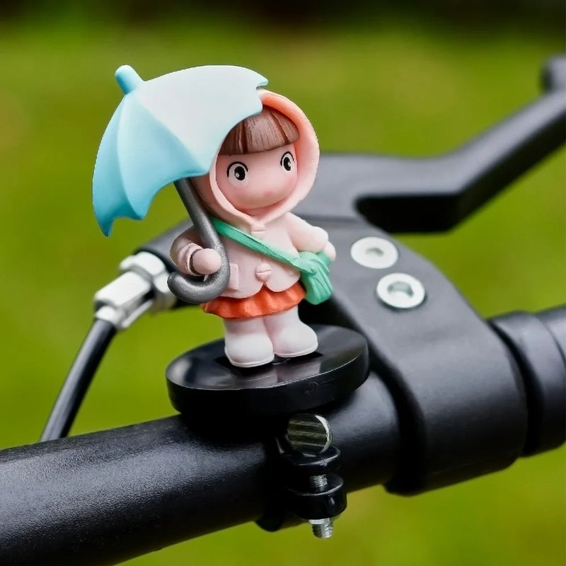 Mädchen mit Regenschirm Deko – am Motorrad