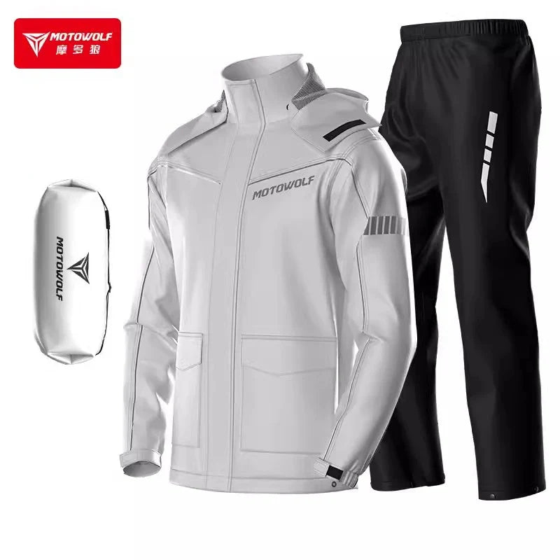 Lite Reflective Motorcycle Rain Suit, jacket and pants – product photo 25