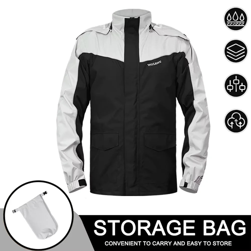 Modular Motorcycle Rain Suit, jacket with detachable hood and pants – product photo 27