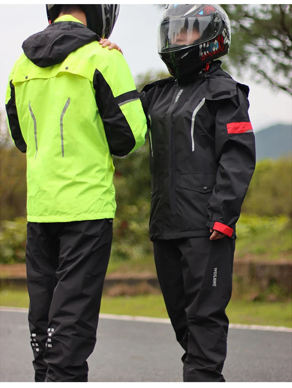 Modular Motorcycle Rain Suit, jacket with detachable hood and pants – product photo 15