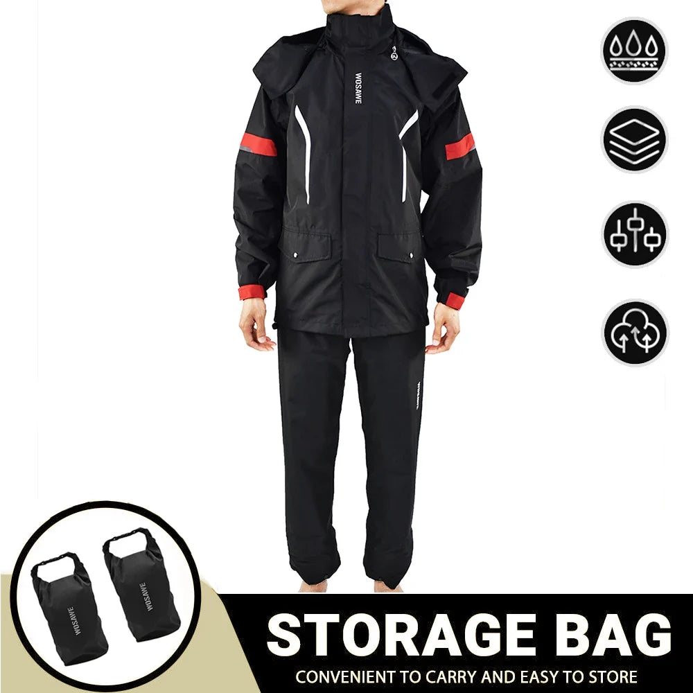 Modular Motorcycle Rain Suit, jacket with detachable hood and pants – product photo 30