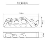 Estriberas de pasajero CNC Zontes – Primer plano