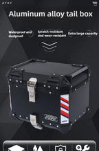 Universal 45L Motorcycle Top Case Aluminum Alloy Tail Box Waterproof Rear Trunk Luggage with Lock & Backrest Motorbike Hard Storage Box