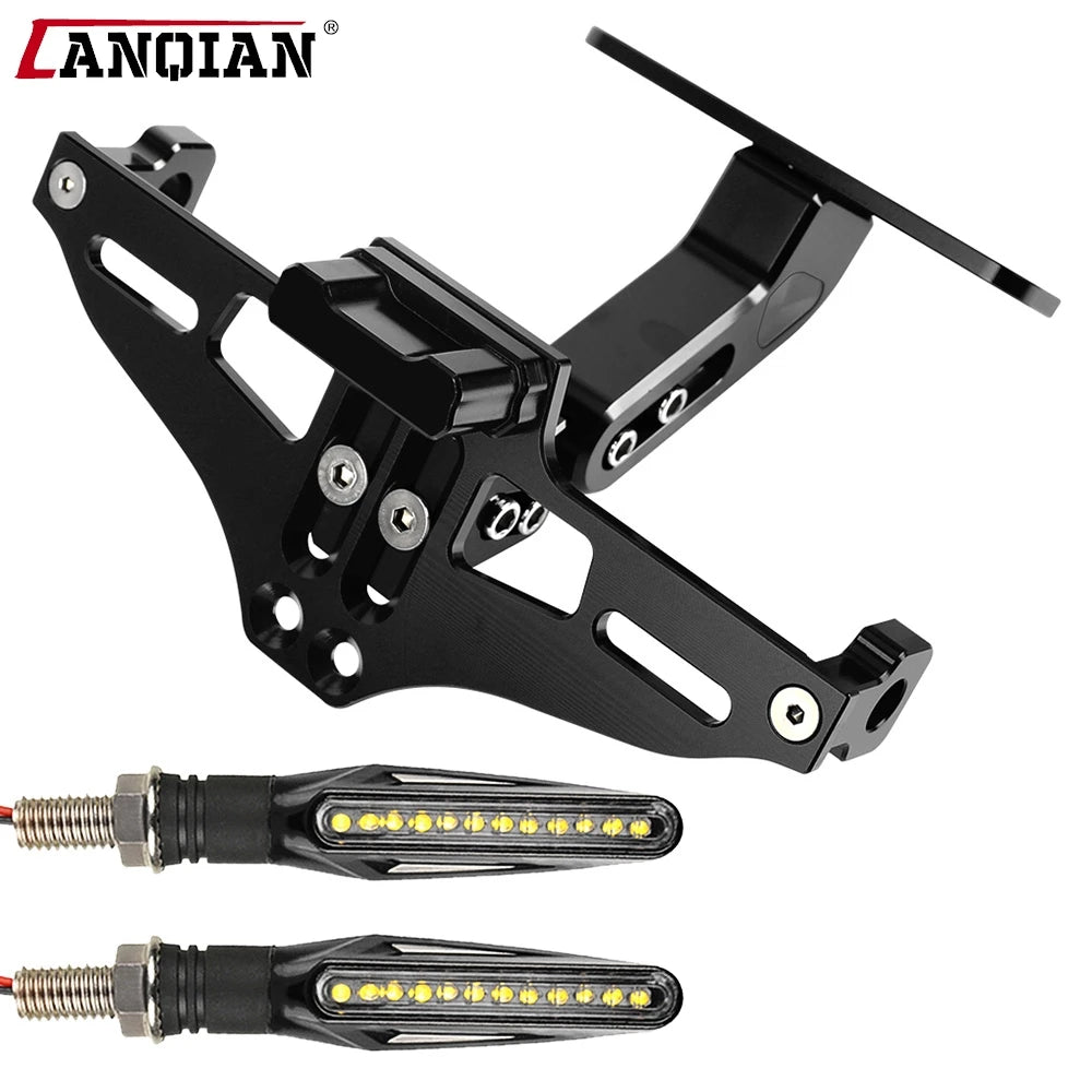Zontes Universal CNC License Plate Holder with LED Light