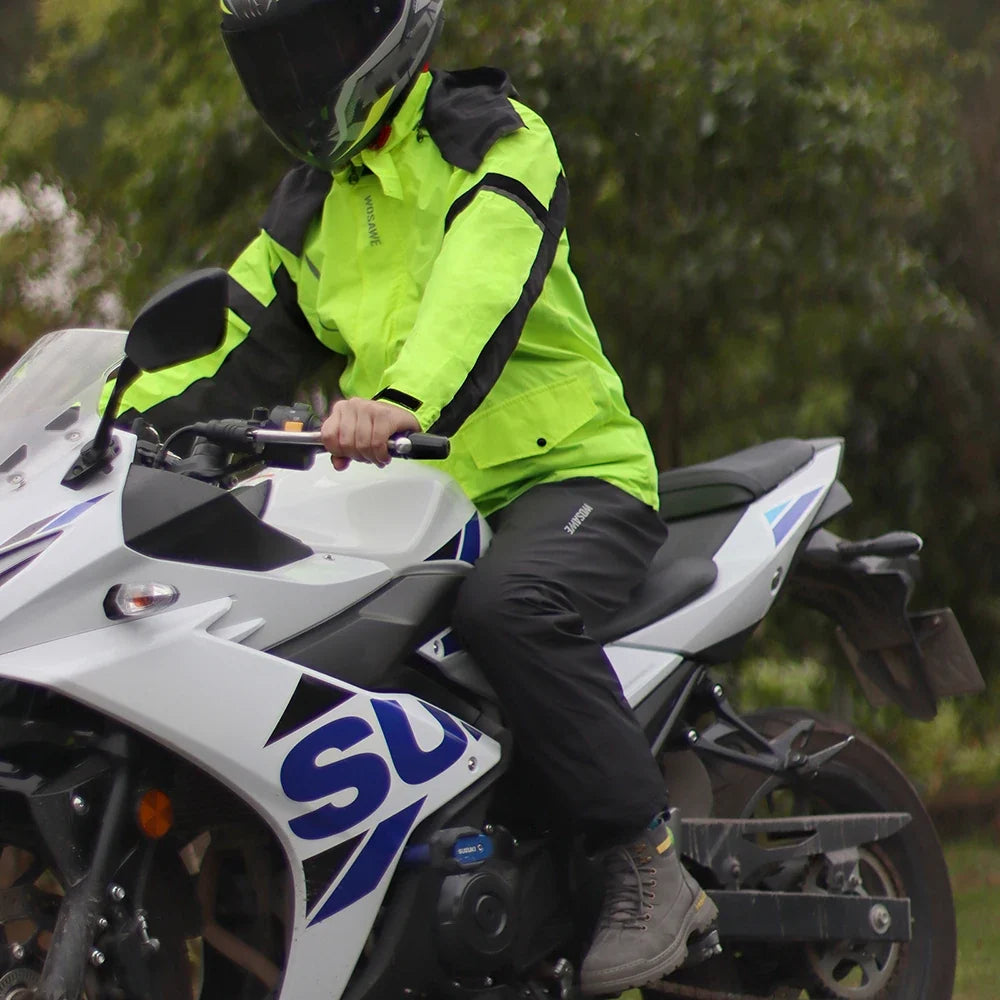 Modular Motorcycle Rain Suit, jacket with detachable hood and pants – product photo 2