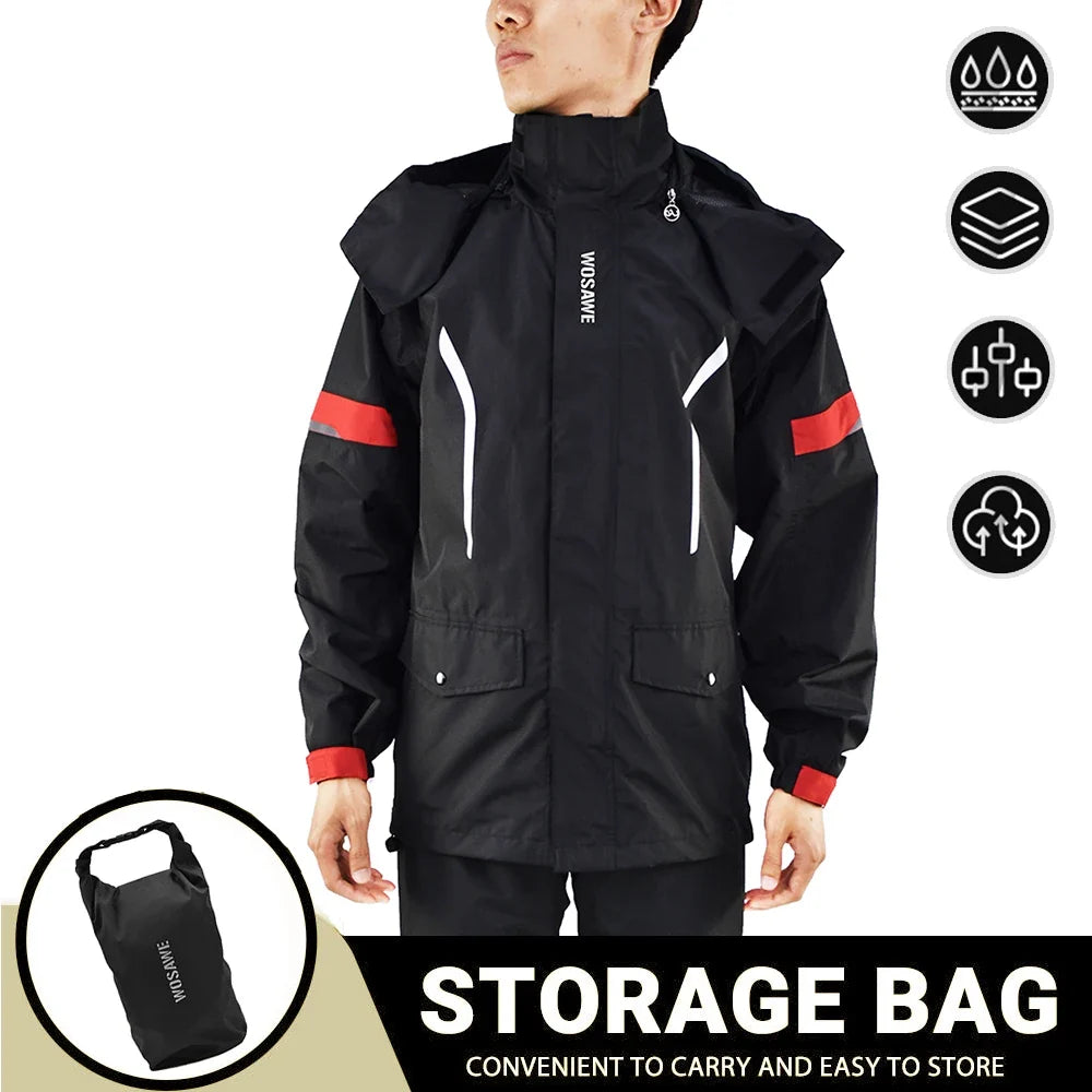 Modular Motorcycle Rain Suit, jacket with detachable hood and pants – product photo 24