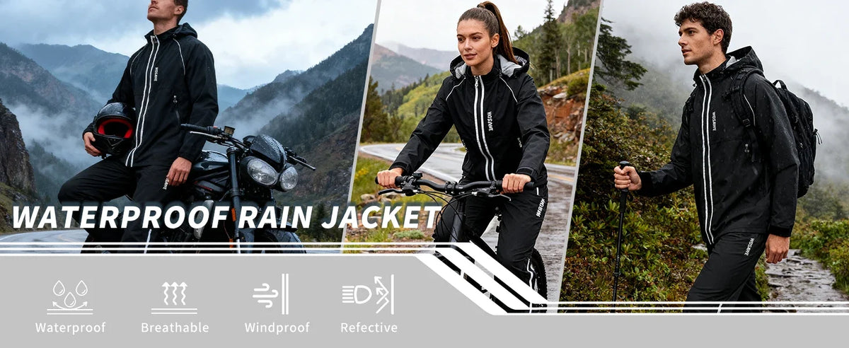 Tuta antipioggia moto Tour 10K, giacca e pantaloni neri – Foto prodotto 7