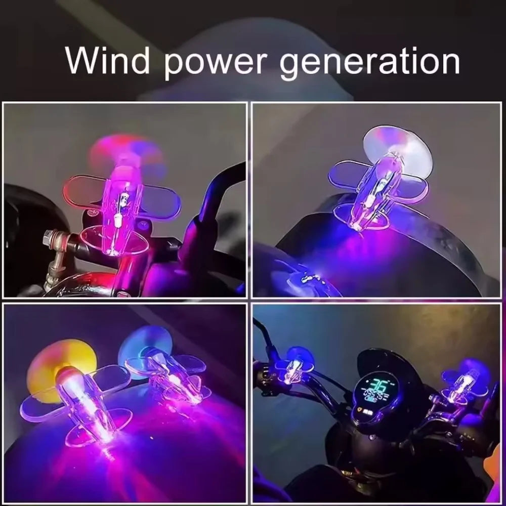 Aviãozinho decorativo eólico com LED – na moto