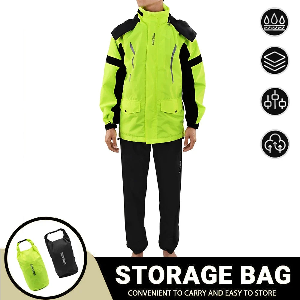 Modular Motorcycle Rain Suit, jacket with detachable hood and pants – product photo 26