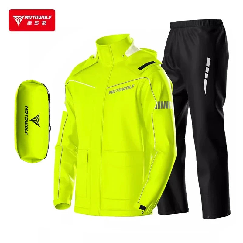 Lite Reflective Motorcycle Rain Suit, jacket and pants – product photo 23