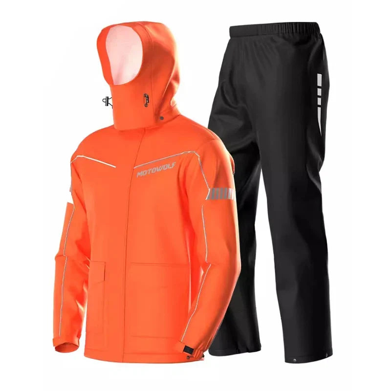 Lite Reflective Motorcycle Rain Suit, jacket and pants – product photo 4