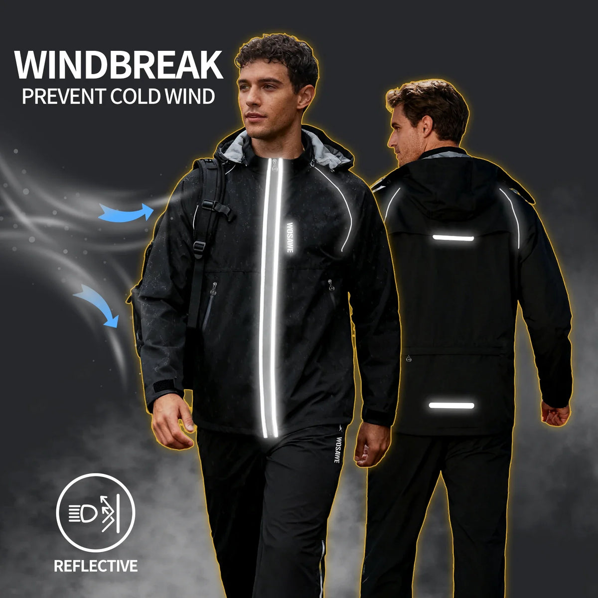 Tour 10K Motorcycle Rain Suit, black jacket and pants – product photo 4