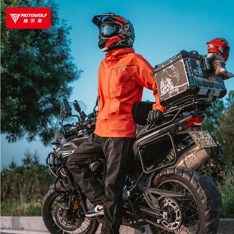 Lite Reflective Motorcycle Rain Suit, jacket and pants – product photo 3